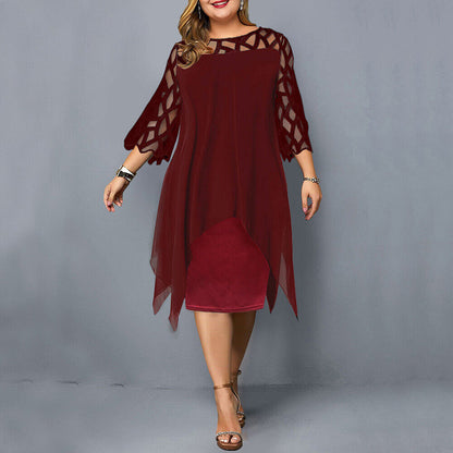 Stella | Women's Plus Size Flowy Draped Midi Dress
