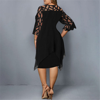 Stella | Women's Plus Size Flowy Draped Midi Dress