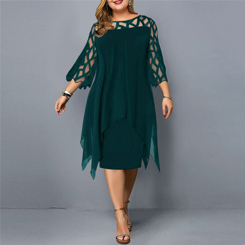 Stella | Women's Plus Size Flowy Draped Midi Dress