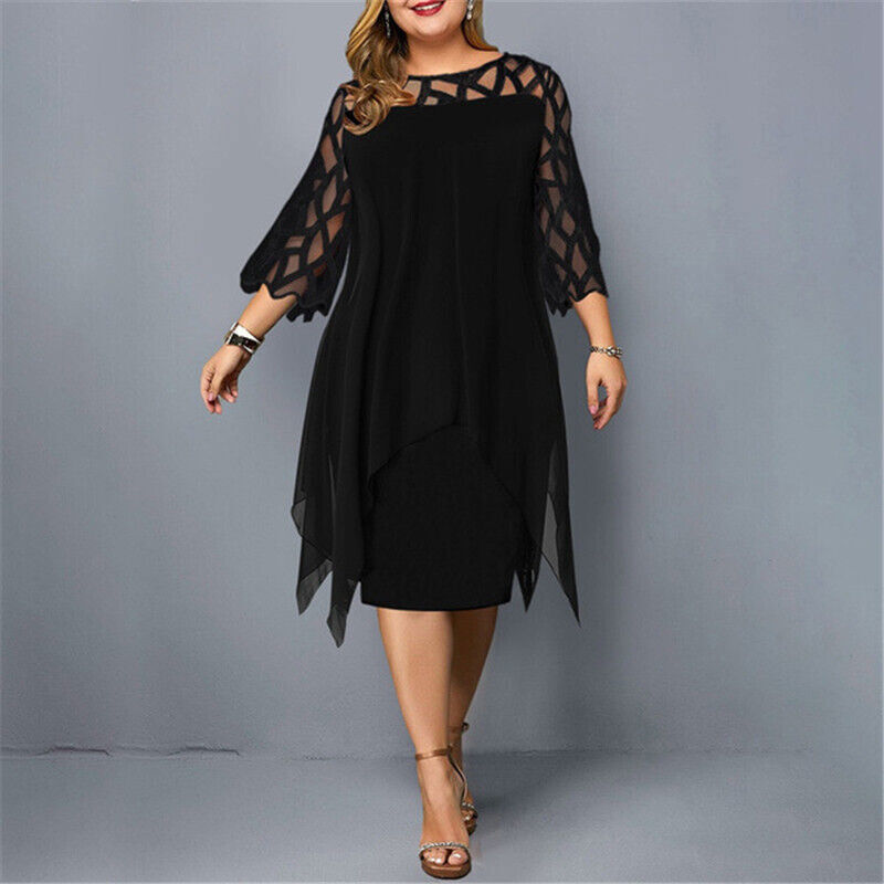 Stella | Women's Plus Size Flowy Draped Midi Dress