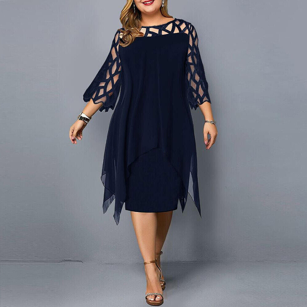 Stella | Women's Plus Size Flowy Draped Midi Dress