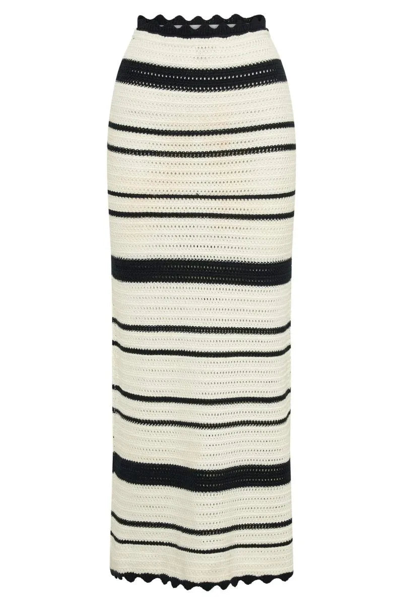Women Summer Knitted Two Piece | Tank Top With High Waist Slim Long Skirt Set