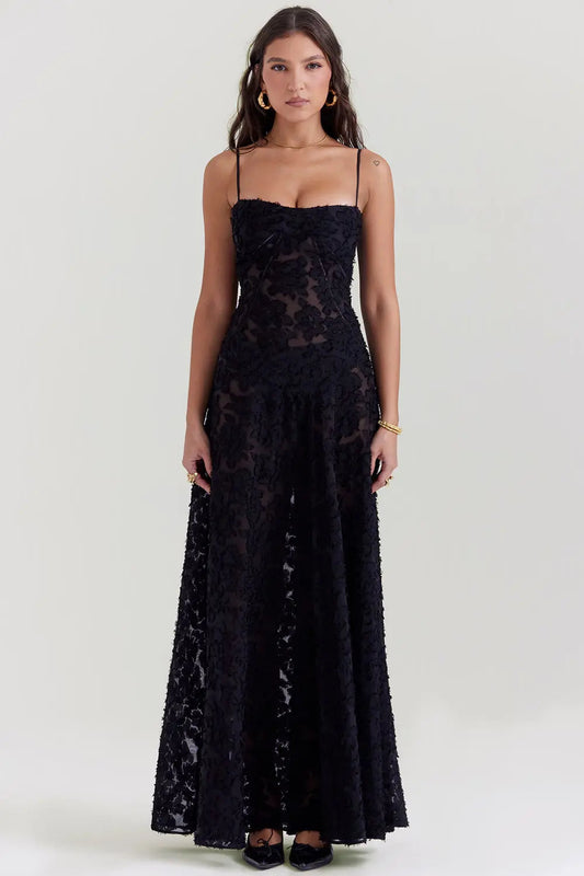 Gretchen™ | Long Summer Dress with Open Back and Adjustable Straps