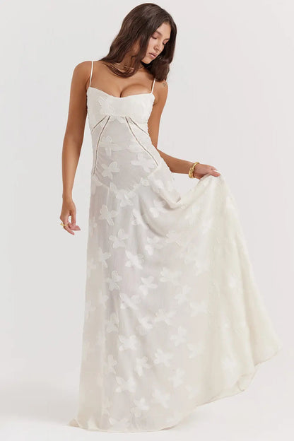 Gretchen™ | Long Summer Dress with Open Back and Adjustable Straps