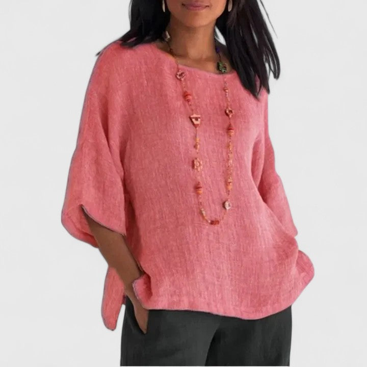 Serena | Women's Round Neck 3/4 Sleeve Blouse