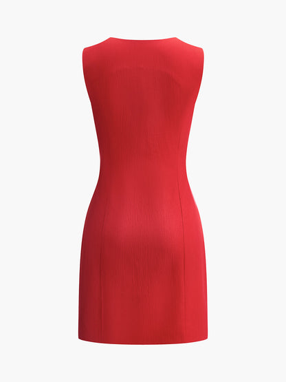 Ruby | Women's V-Neck Mini Dress Sleeveless Fitted Summer Dress