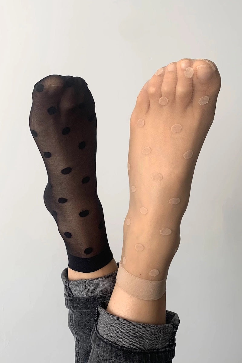 2-Pack, Sheer Ankle Polka Dot Socks