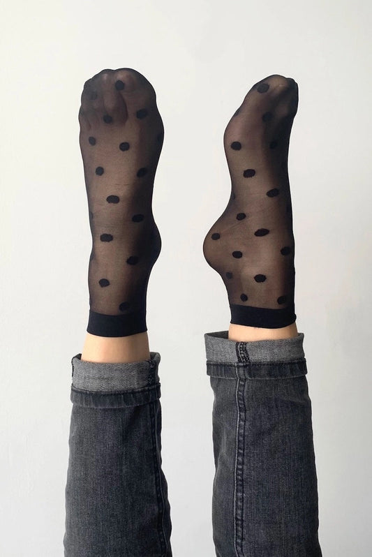 2-Pack, Sheer Ankle Polka Dot Socks