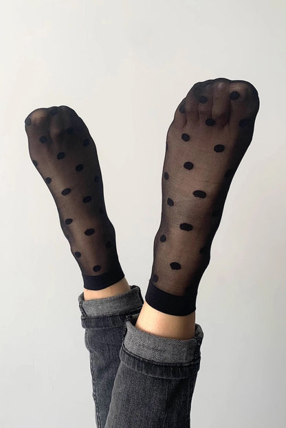 2-Pack, Sheer Ankle Polka Dot Socks