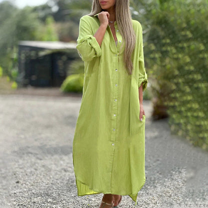 Brielle | Women's Casual Button-Down Maxi Shirt Dress