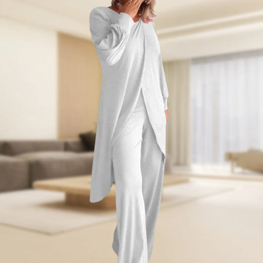 Haven | Women's Two Piece Set Long Sleeve Tunic Top Wide Leg Pants