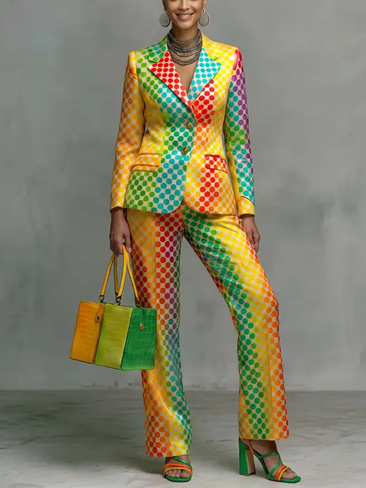 Colorful checked suit set