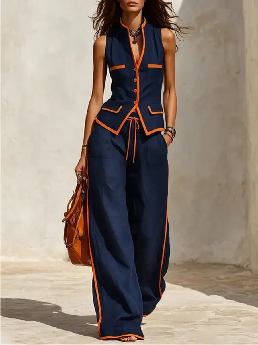 Sleeveless casual suit