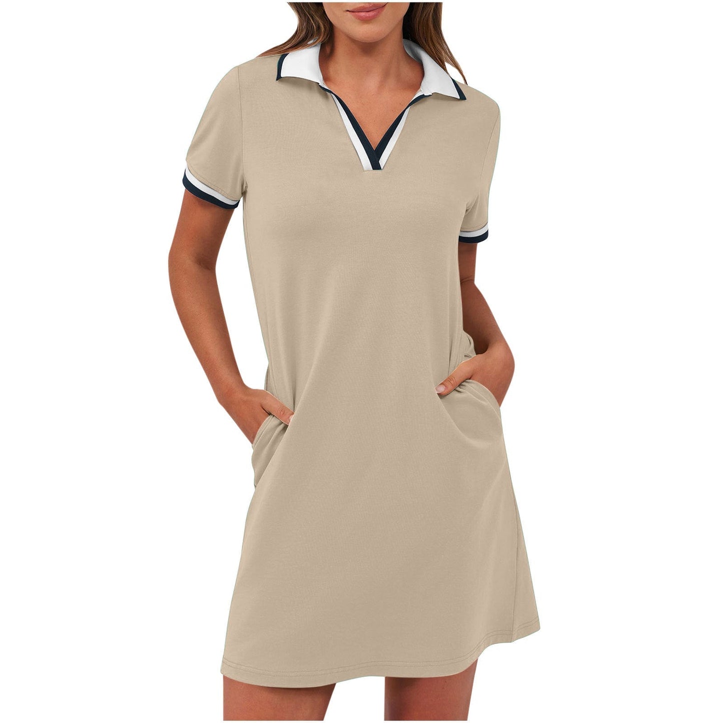 Tierney | Women's Polo Collar Short Sleeve Mini Dress