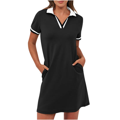 Tierney | Women's Polo Collar Short Sleeve Mini Dress
