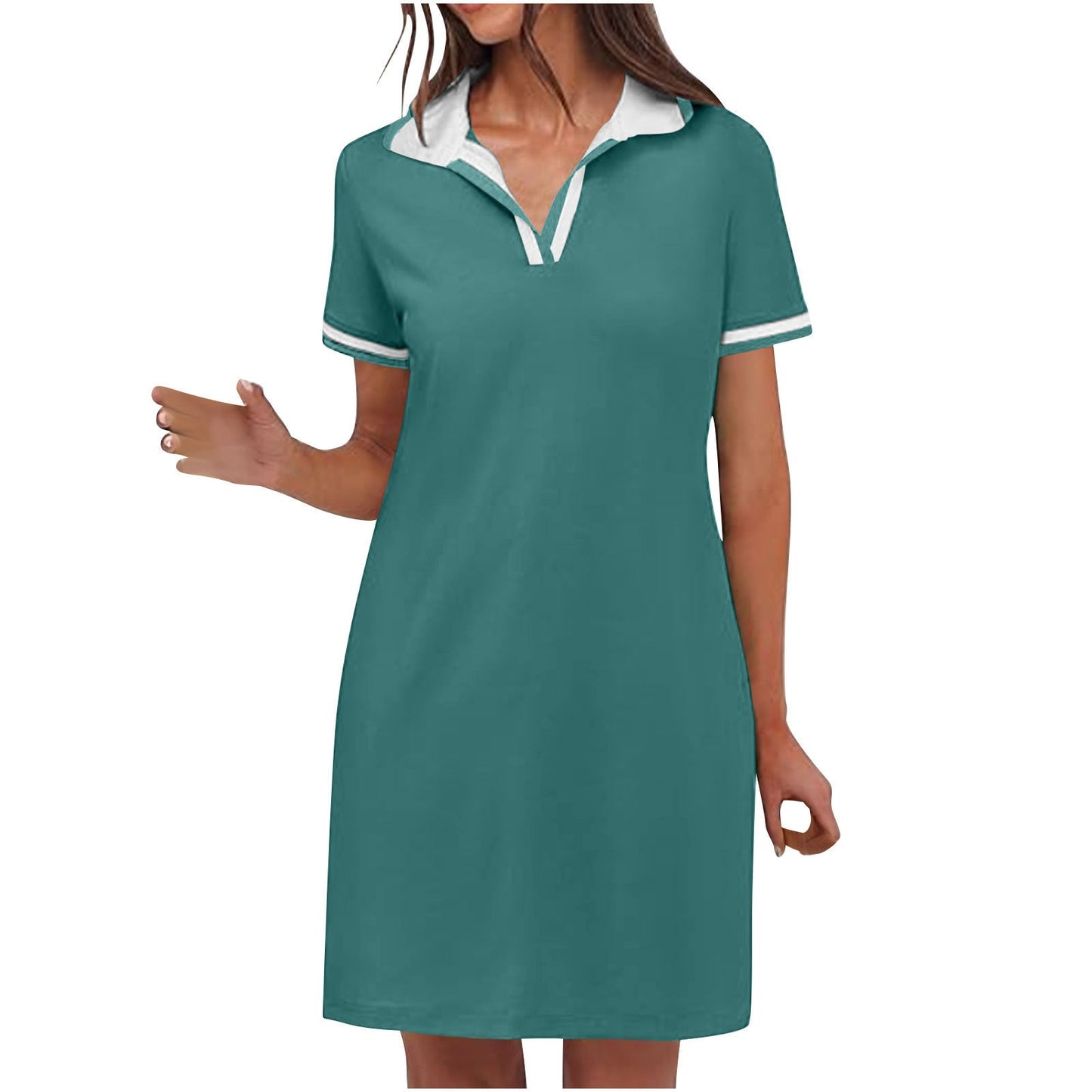Tierney | Women's Polo Collar Short Sleeve Mini Dress
