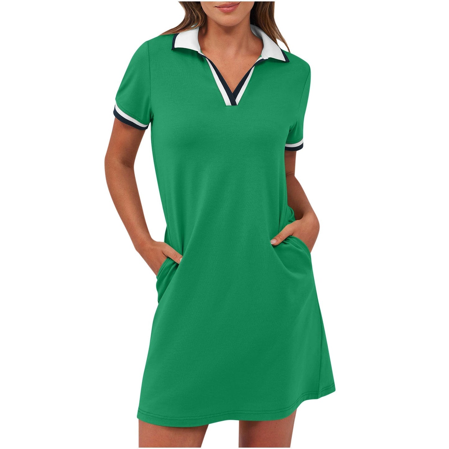 Tierney | Women's Polo Collar Short Sleeve Mini Dress