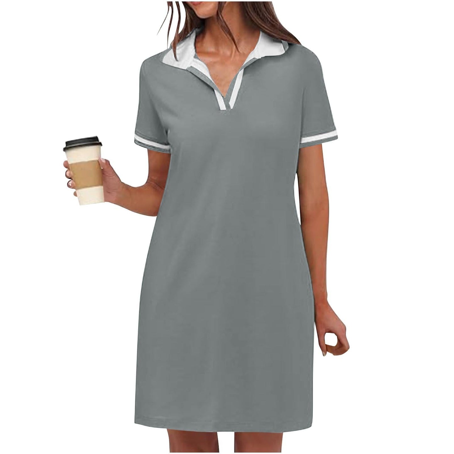 Tierney | Women's Polo Collar Short Sleeve Mini Dress