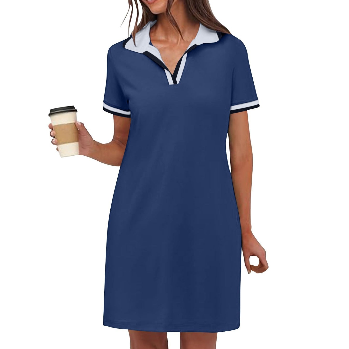Tierney | Women's Polo Collar Short Sleeve Mini Dress
