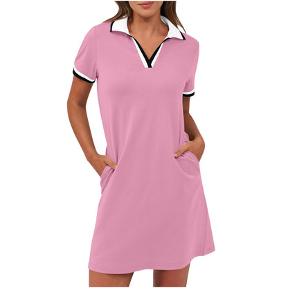Tierney | Women's Polo Collar Short Sleeve Mini Dress