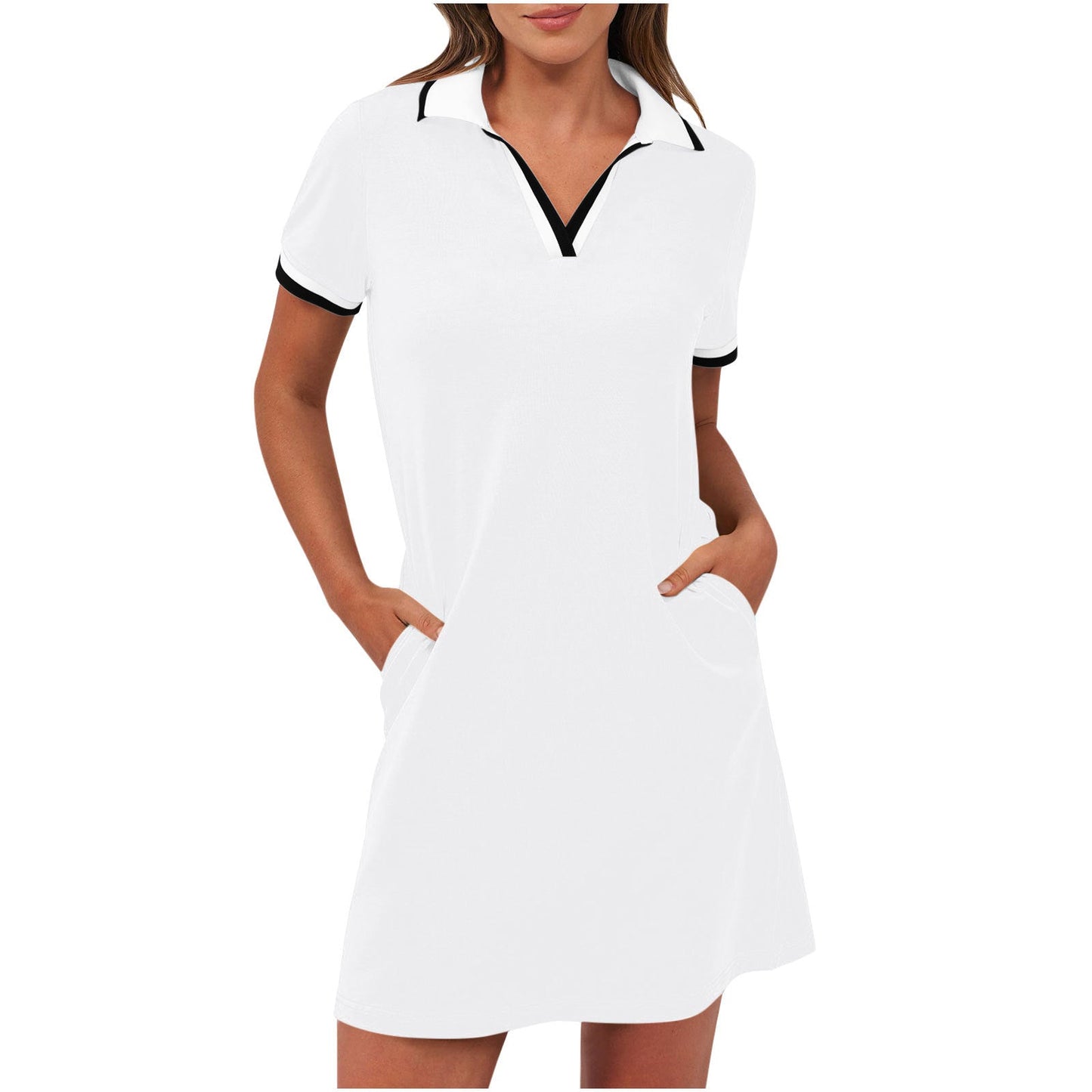 Tierney | Women's Polo Collar Short Sleeve Mini Dress