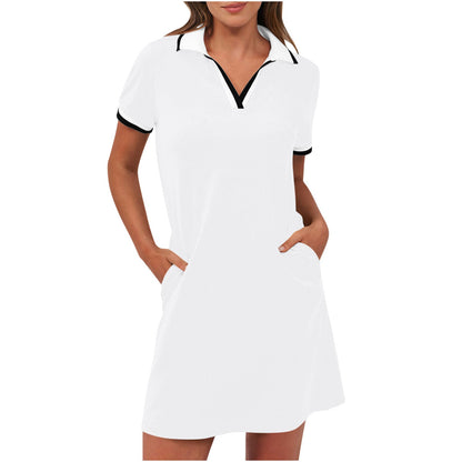 Tierney | Women's Polo Collar Short Sleeve Mini Dress