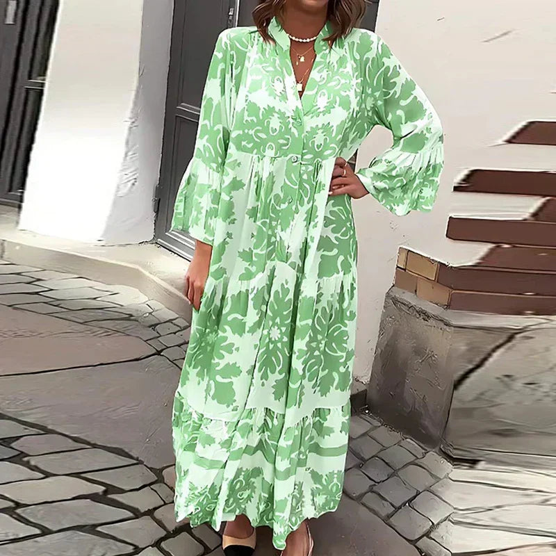 Valencia | Women's Floral Long Sleeve Midi Dress