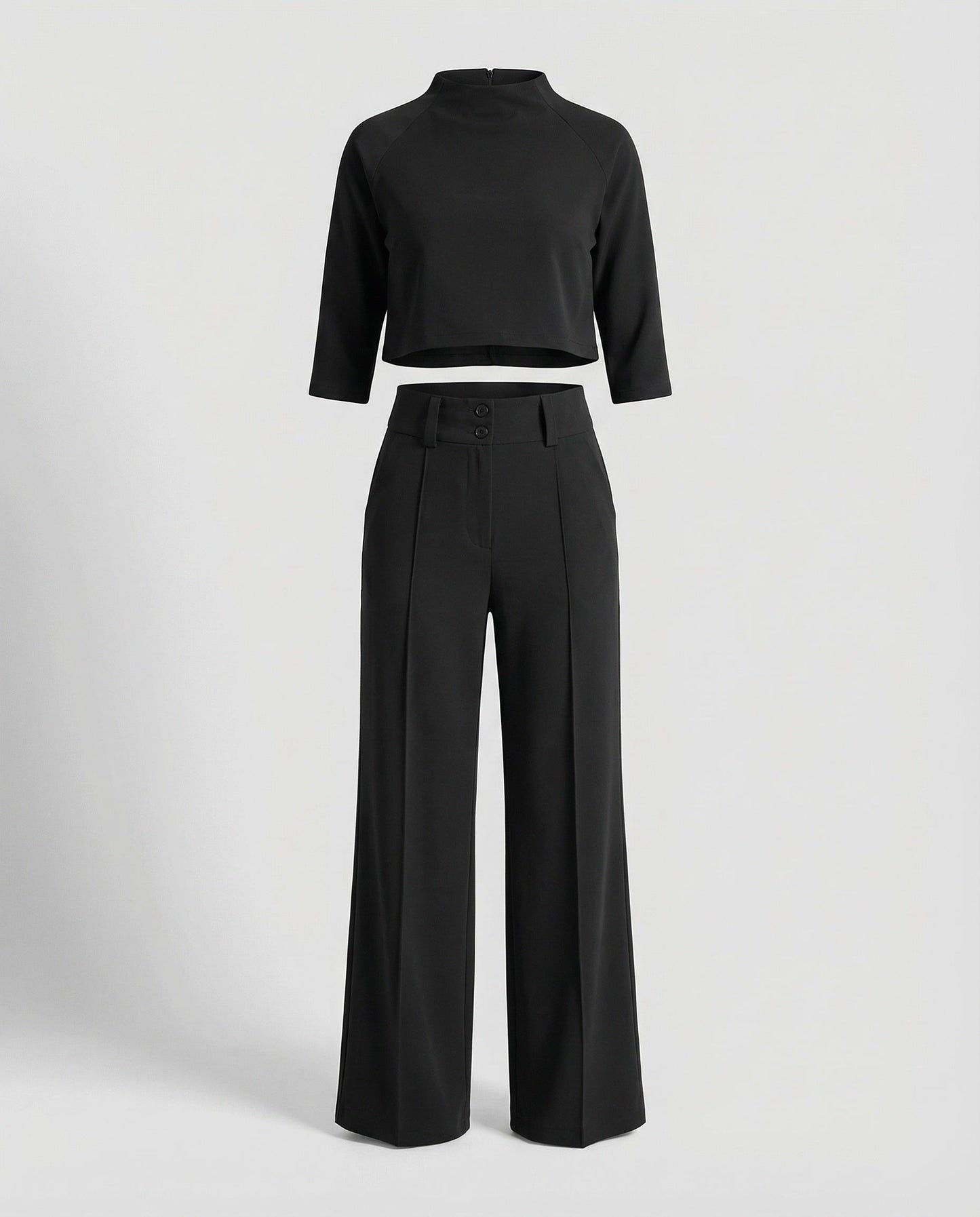 Vivara | Women's Wide Leg High Waist Two-Piece Pants Set
