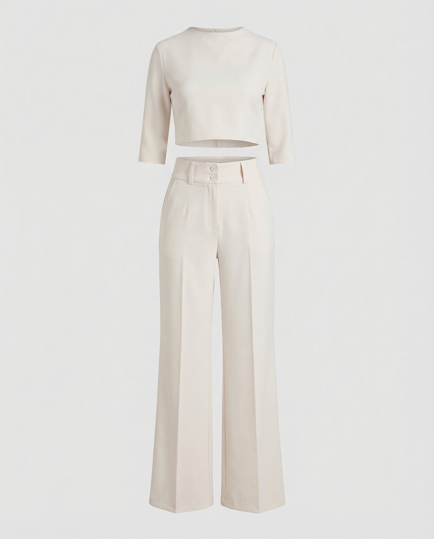 Vivara | Women's Wide Leg High Waist Two-Piece Pants Set