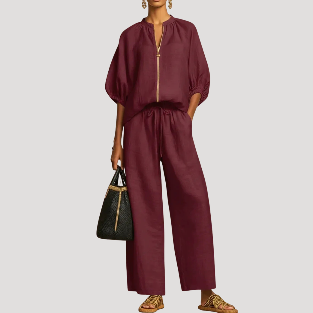 Willa | Women's Zip Front Two Piece Set