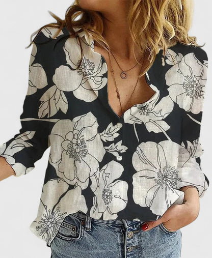 Winifred | Women's Floral V-Neck Long Sleeve Blouse