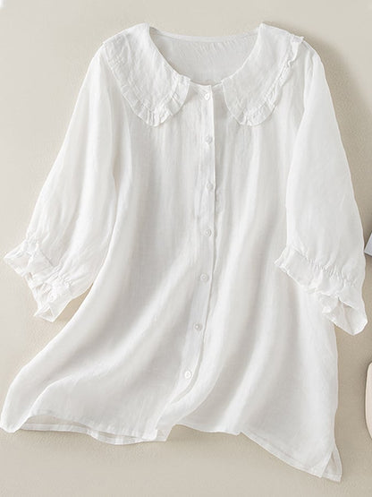 Winifred | Women's Peter Pan Collar Button Front Blouse