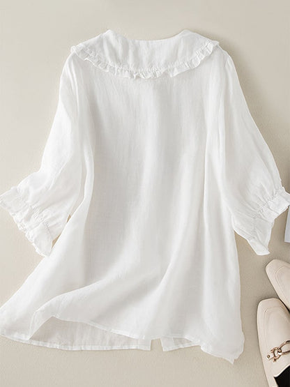 Winifred | Women's Peter Pan Collar Button Front Blouse