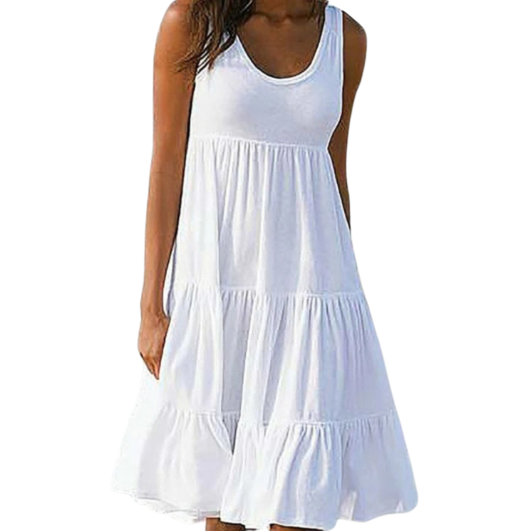 Luna | Women's Sleeveless Tiered Midi Dress Boho Summer