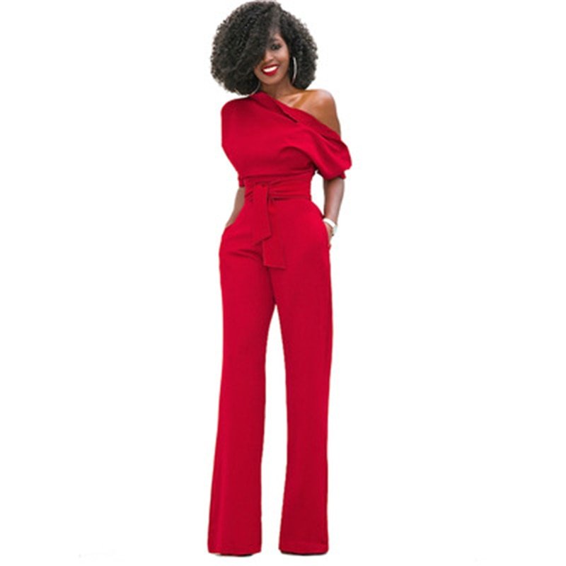 Zara | Women's Off Shoulder Wide Leg Jumpsuit
