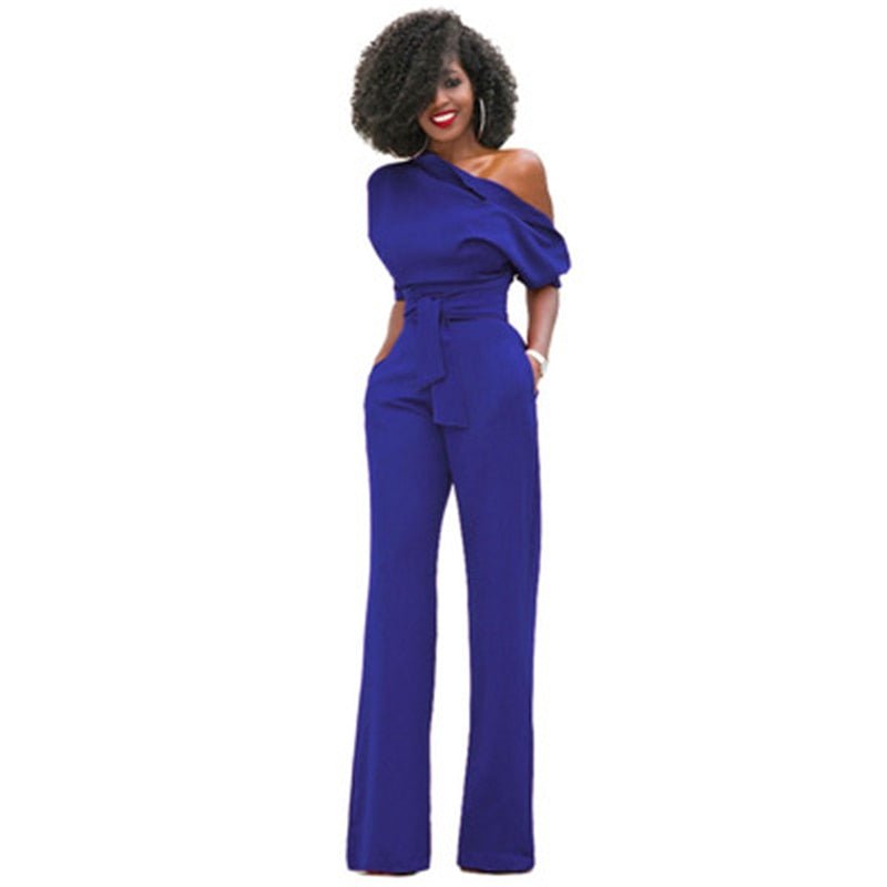 Zara | Women's Off Shoulder Wide Leg Jumpsuit