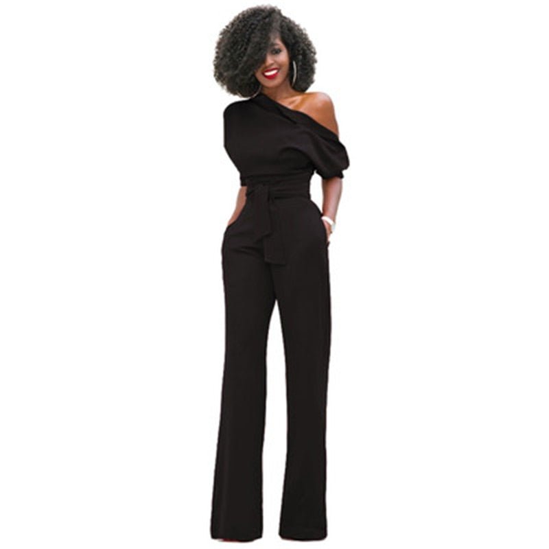 Zara | Women's Off Shoulder Wide Leg Jumpsuit