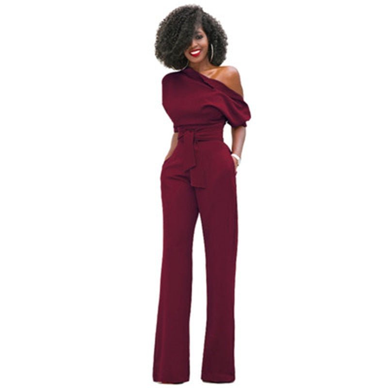 Zara | Women's Off Shoulder Wide Leg Jumpsuit
