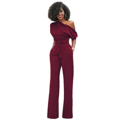 Zara | Women's Off Shoulder Wide Leg Jumpsuit